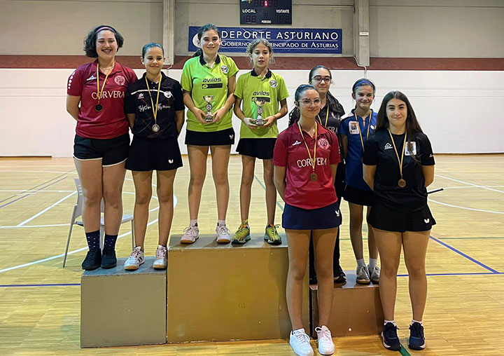 Campeonato de Asturias de tenis de mesa de cadetes en modalidades individual y dobles.