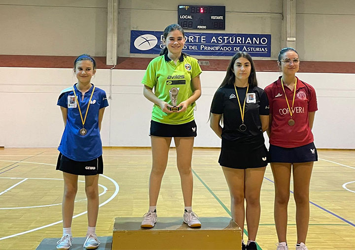 Campeonato de Asturias de tenis de mesa de cadetes en modalidades individual y dobles.