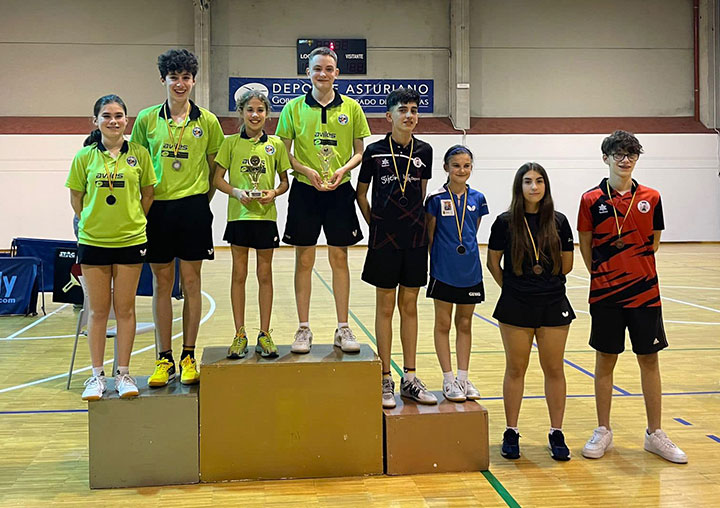 Campeonato de Asturias de tenis de mesa de cadetes en modalidades individual y dobles.