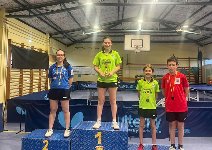 Campeonatos de Asturias de tenis de mesa en las categorías infantil (equipos, individual y dobles) y alevín (individual y dobles).