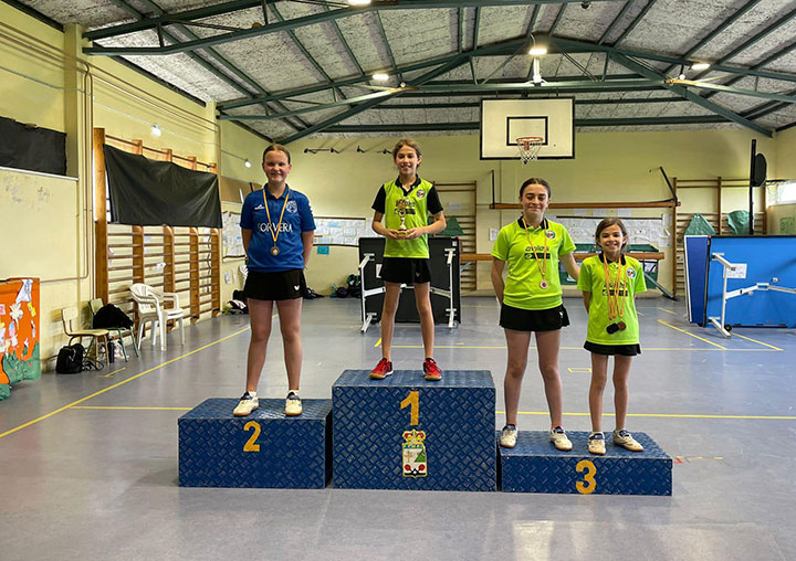 Campeonatos de Asturias de tenis de mesa en las categorías infantil (equipos, individual y dobles) y alevín (individual y dobles).