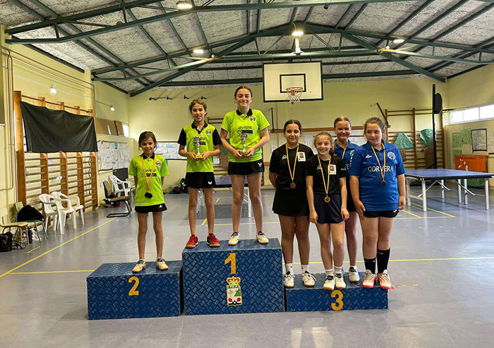 Campeonatos de Asturias de tenis de mesa en las categorías infantil (equipos, individual y dobles) y alevín (individual y dobles).