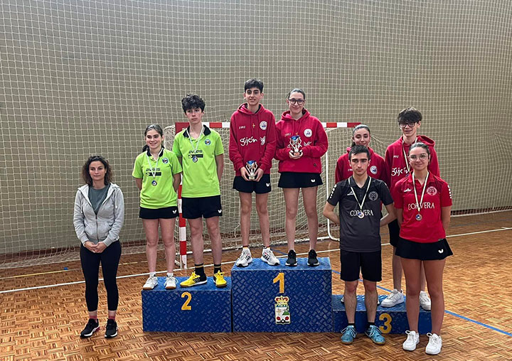 Campeonatos de Asturias de tenis de mesa absolutos (equipos) y juveniles (individual y dobles).