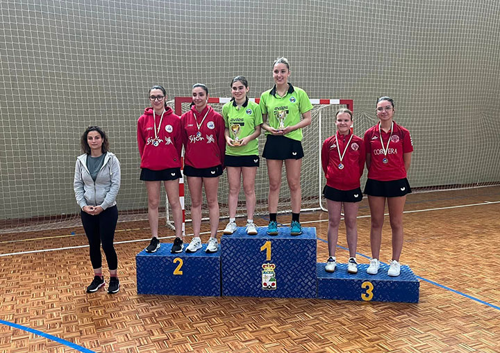 Campeonatos de Asturias de tenis de mesa absolutos (equipos) y juveniles (individual y dobles).