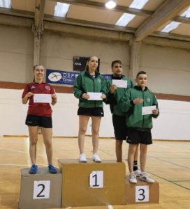 Podio del II Open Regional de Tenis de Mesa disputado en Los Campos