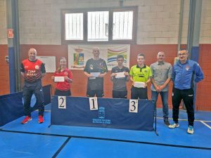 Podio del III Open Regional de Tenis de Mesa disputado en Navia