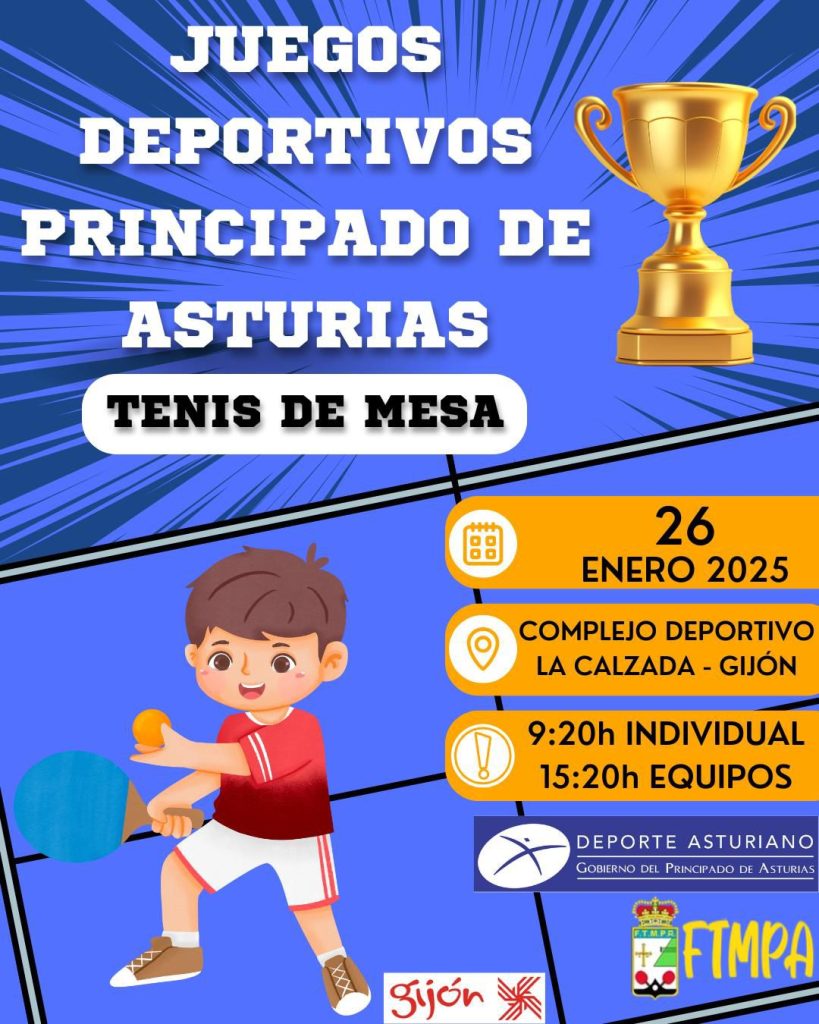 Juegos deportivos tenis de mesa Principado de Asturias